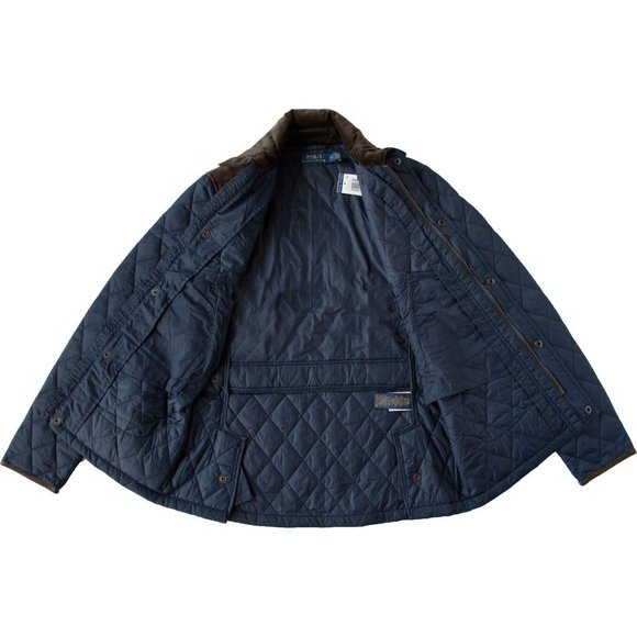 NEW $365 Polo Ralph Lauren Womens Equestrian Jacket! Small  Navy  Brown Trim - Picture 3 of 5